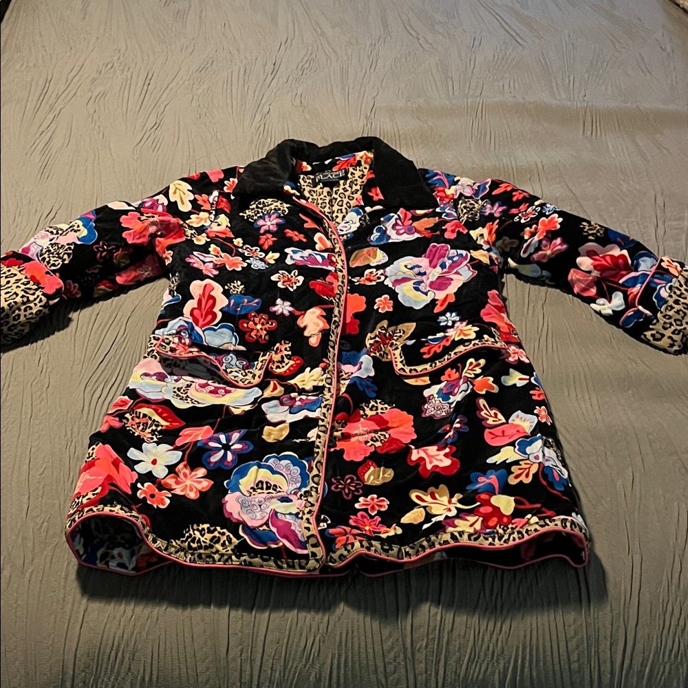 The Children's Place Floral Kids Jacket - Black and Multicolor